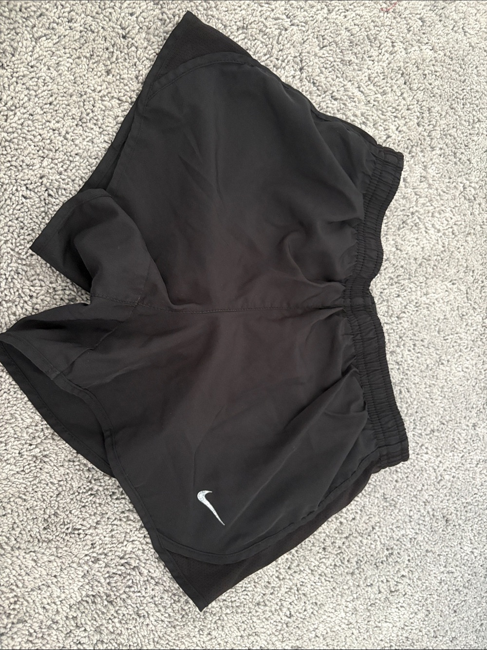 Nike Black Women's Athletic Shorts with White Swoosh